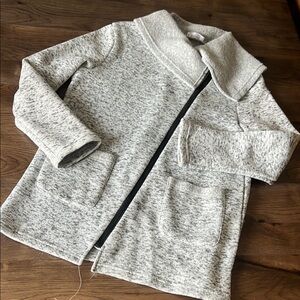 Overmal Asymmetrical Full Zip Womens XXL Cardigan Knitted Grey Heather